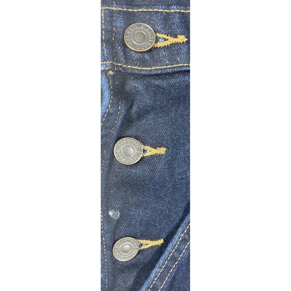 New Levi's Men Denim Bib Overalls Baggy Loose Fit Straight Leg Dark Wash LG NWT - Picture 4 of 8